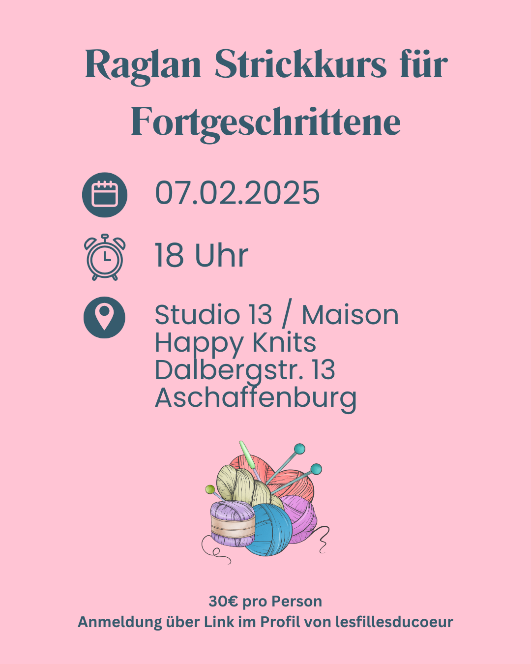 Strickkurs f&uuml;r Fortgeschrittene - ABtown Ladies Aschaffenburg